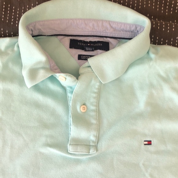 Tommy Hilfiger Other - Tommy Hilfiger mens custom fit aqua polo